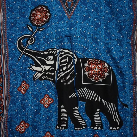 Bella Moda Gown Long Caftan Women's One size Multicolor V-Neck Drawstring - Picture 8 of 12